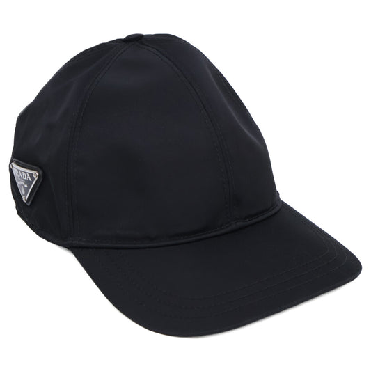 PRADA Re-Nylon Triangle Logo Baseball Cap Black Size L