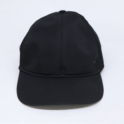 PRADA Re-Nylon Triangle Logo Baseball Cap Black Size L