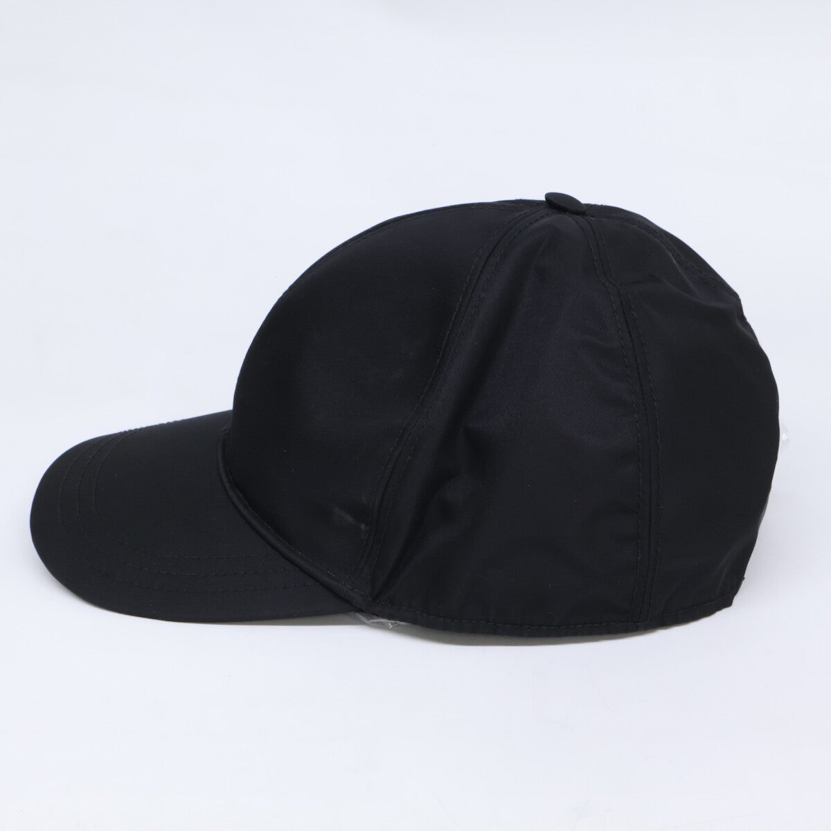 PRADA Re-Nylon Triangle Logo Baseball Cap Black Size L