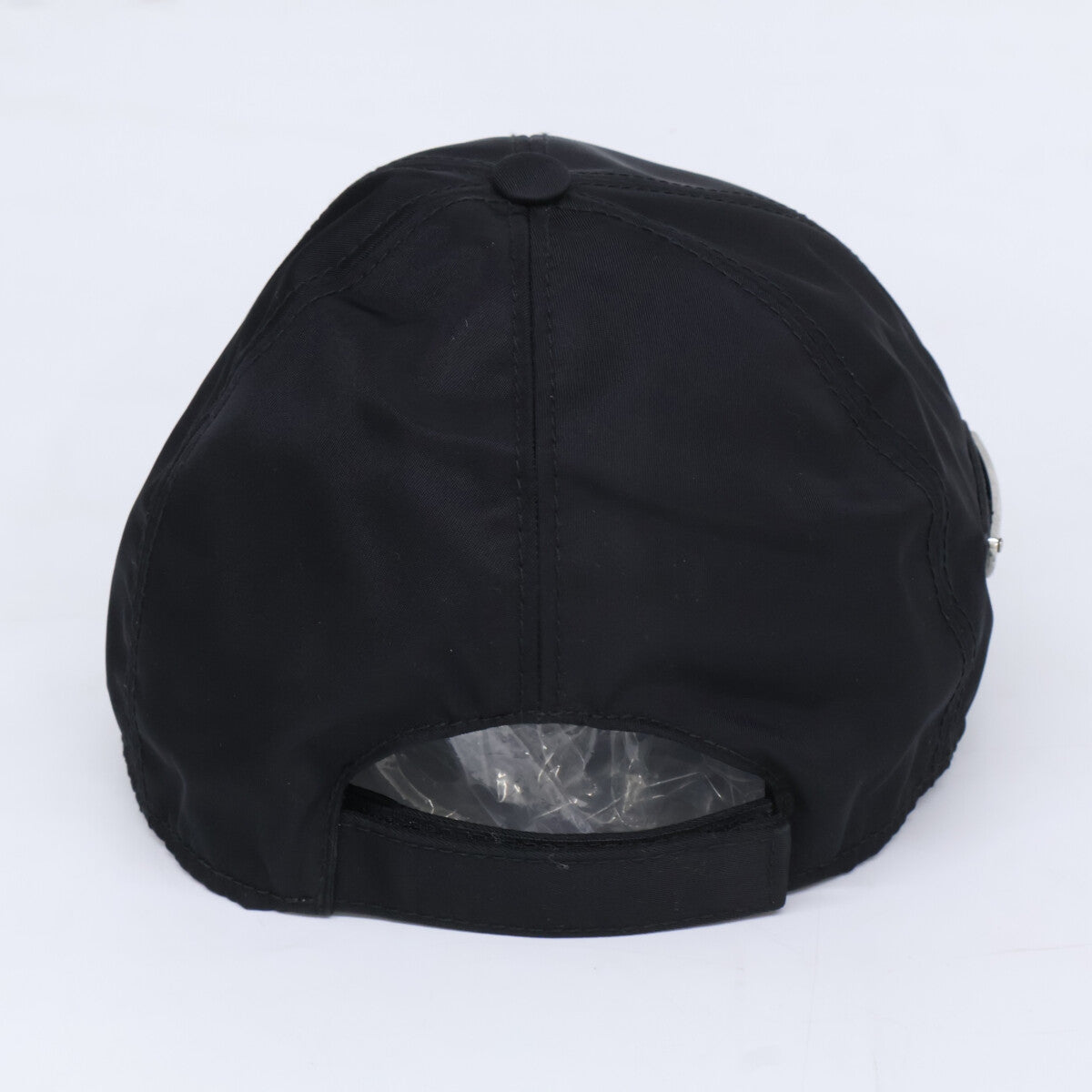 PRADA Re-Nylon Triangle Logo Baseball Cap Black Size L