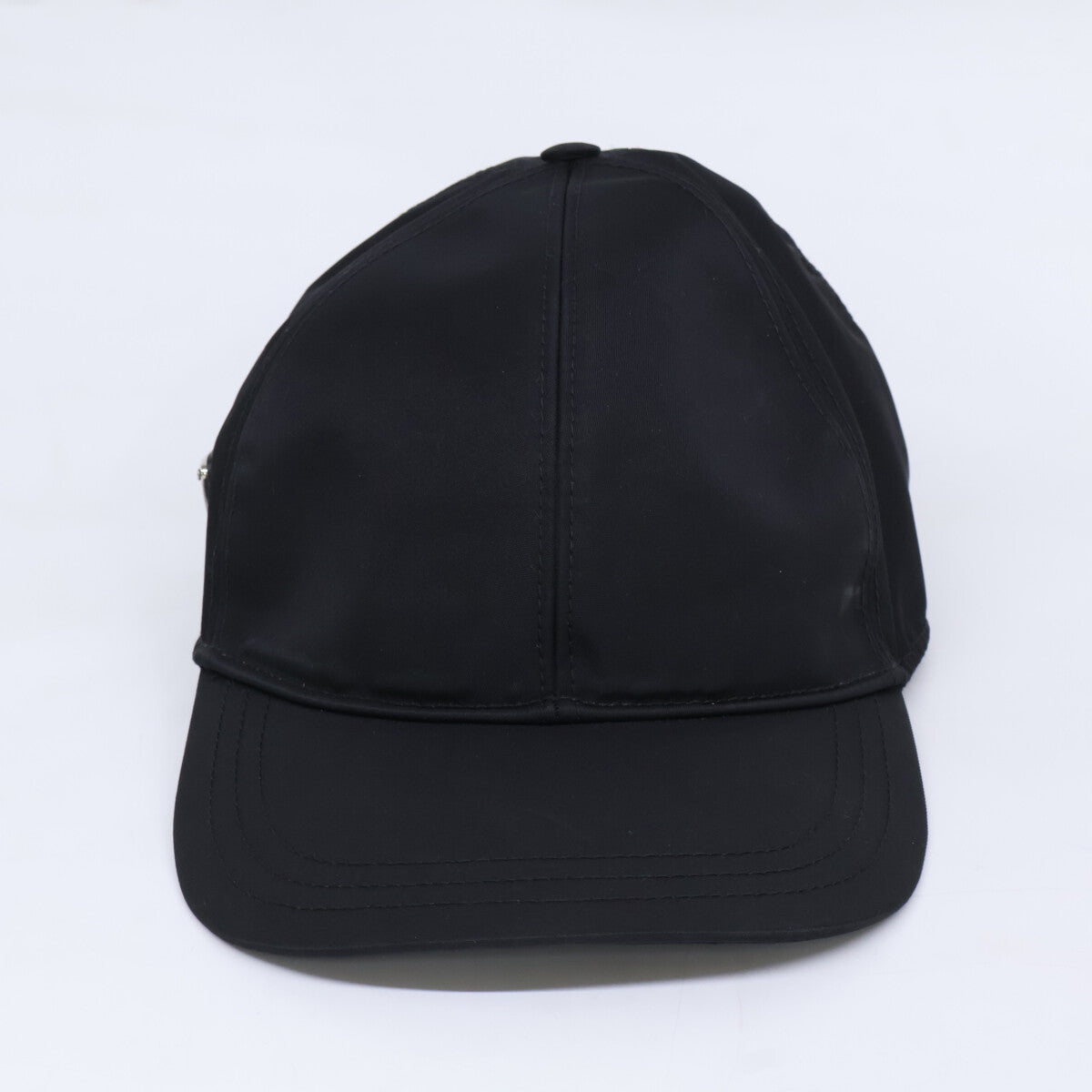 PRADA Re-Nylon Triangle Logo Baseball Cap Black Size L