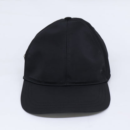 PRADA Re-Nylon Triangle Logo Baseball Cap Black Size L