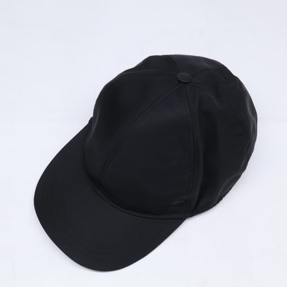 PRADA Re-Nylon Triangle Logo Baseball Cap Black Size L