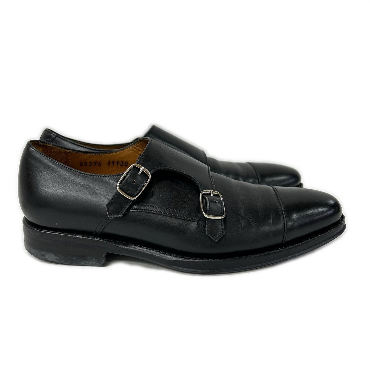 JALAN SRIWIJAYA Calf Double Monk Strap Sneakers Black Size 6