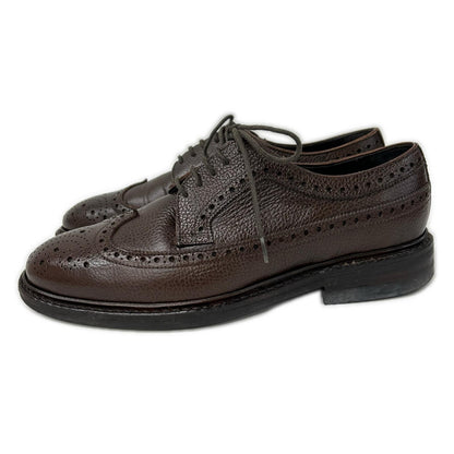 JALAN SRIWIJAYA Grained Leather Wingtip Dark Brown Sneakers Size 6