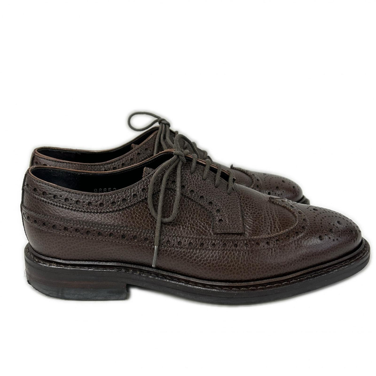 JALAN SRIWIJAYA Grained Leather Wingtip Dark Brown Sneakers Size 6