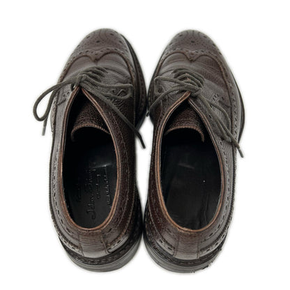 JALAN SRIWIJAYA Grained Leather Wingtip Dark Brown Sneakers Size 6