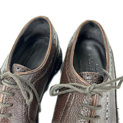 JALAN SRIWIJAYA Grained Leather Wingtip Dark Brown Sneakers Size 6