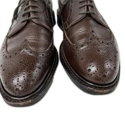 JALAN SRIWIJAYA Grained Leather Wingtip Dark Brown Sneakers Size 6