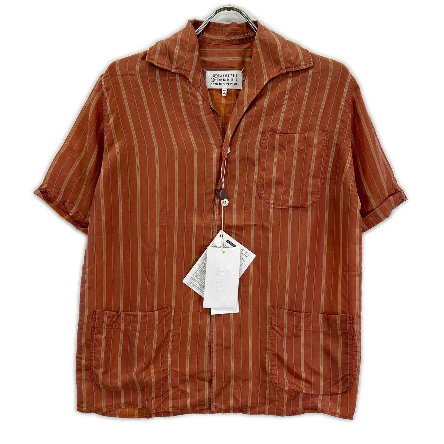 Maison Margiela 23SS Cotton Open Collar Shirt Orange Size 40