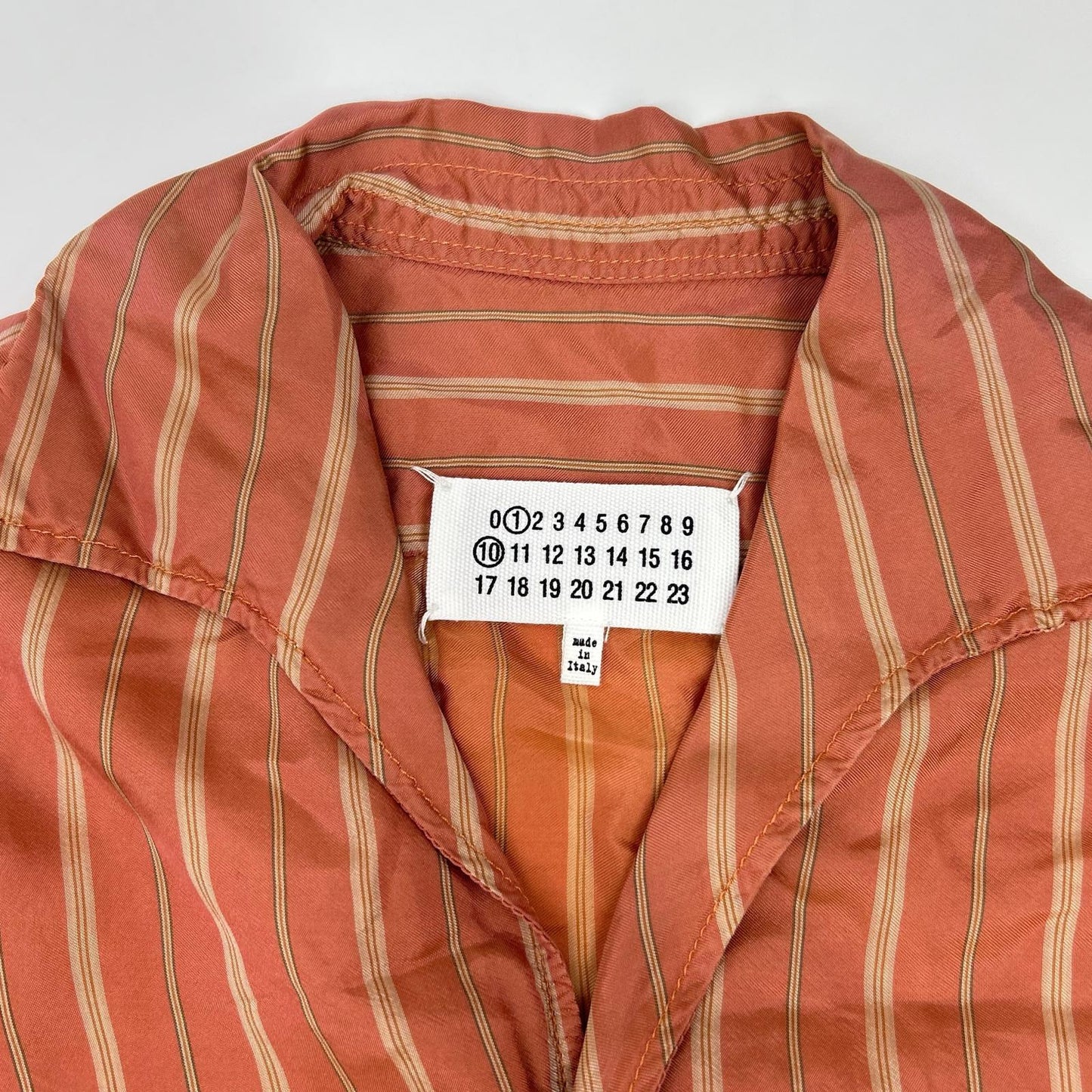 Maison Margiela 23SS Cotton Open Collar Shirt Orange Size 40