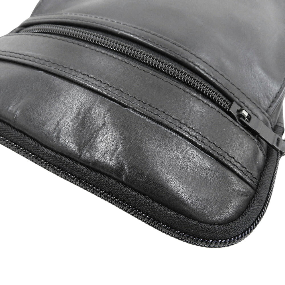 PORTER Amaze Leather Shoulder Bag Black