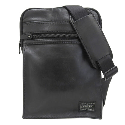 PORTER Amaze Leather Shoulder Bag Black