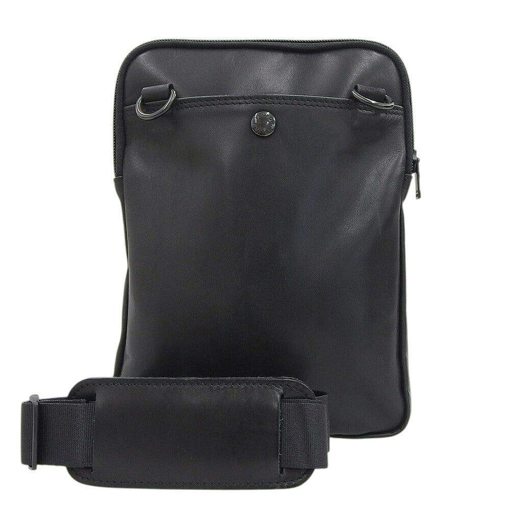 PORTER Amaze Leather Shoulder Bag Black