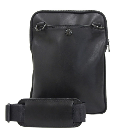 PORTER Amaze Leather Shoulder Bag Black