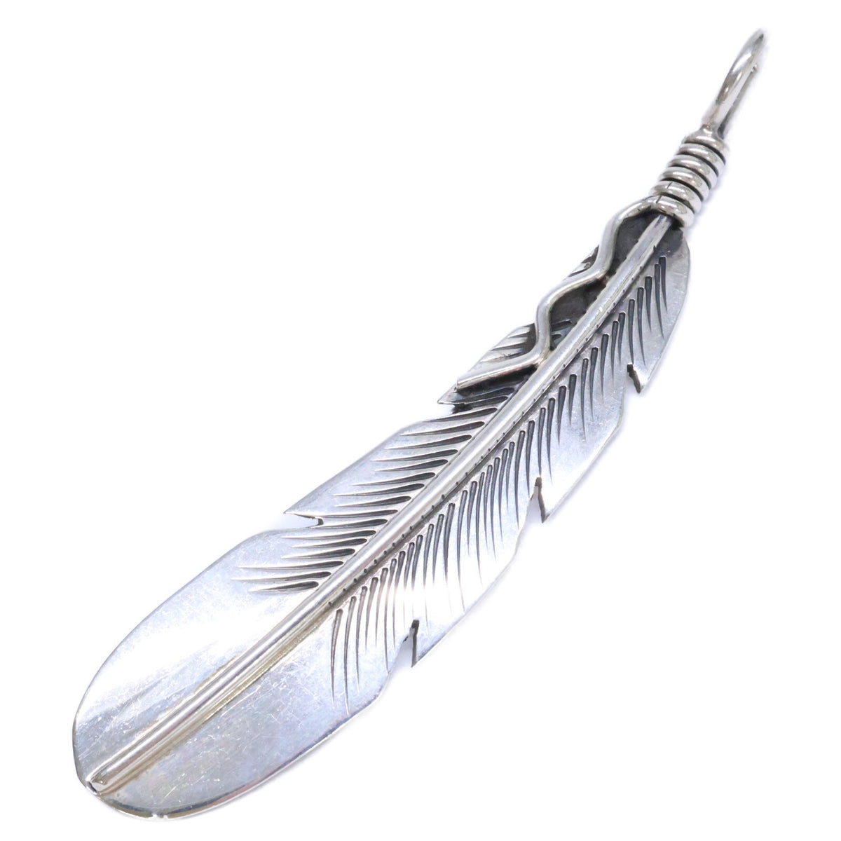 Joe Mace Sterling Eagle Feather Pendant Silver Size ONE SIZE