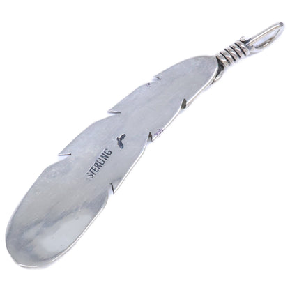 Joe Mace Sterling Eagle Feather Pendant Silver Size ONE SIZE
