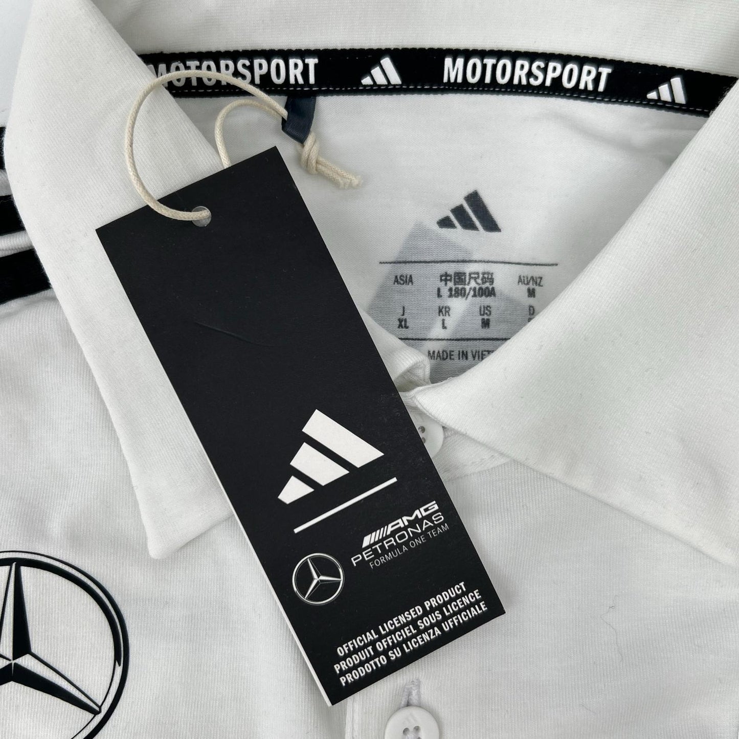 Adidas Mercedes-AMG PETRONAS F1 Team Polo Shirt White Size M
