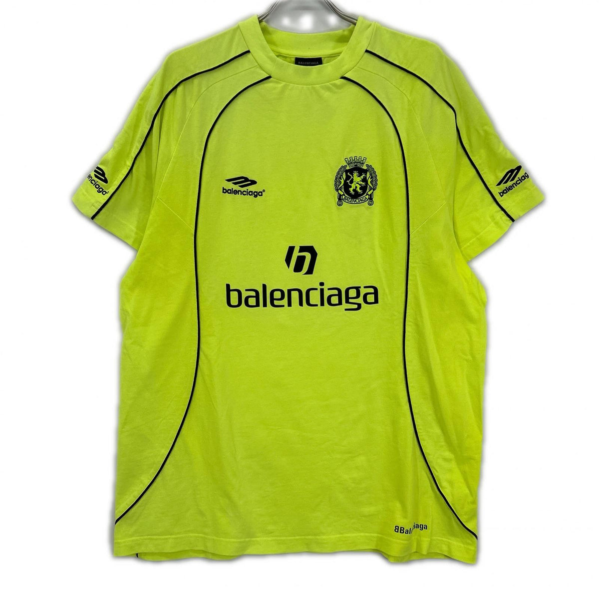 BALENCIAGA 23 PARIS SOCCER T-Shirt Yellow Size L