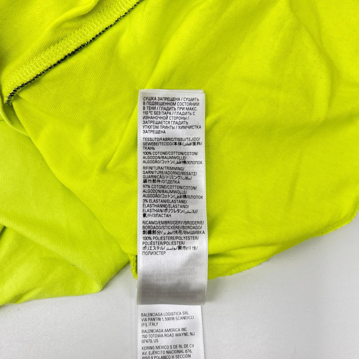 BALENCIAGA 23 PARIS SOCCER T-Shirt Yellow Size L