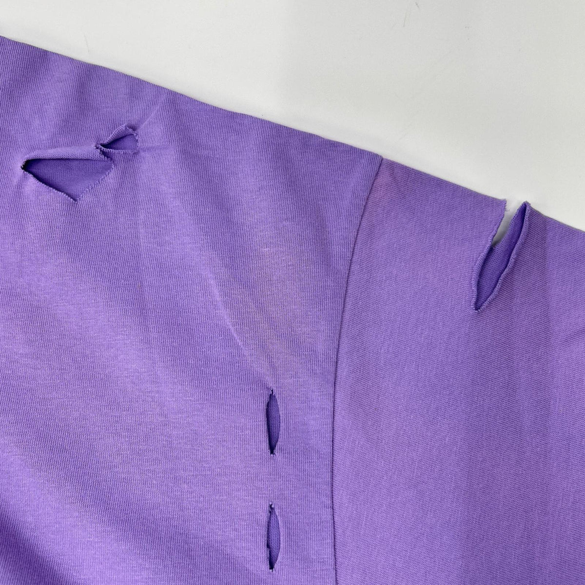 BALENCIAGA '21 Purple Distressed T-Shirt Size L