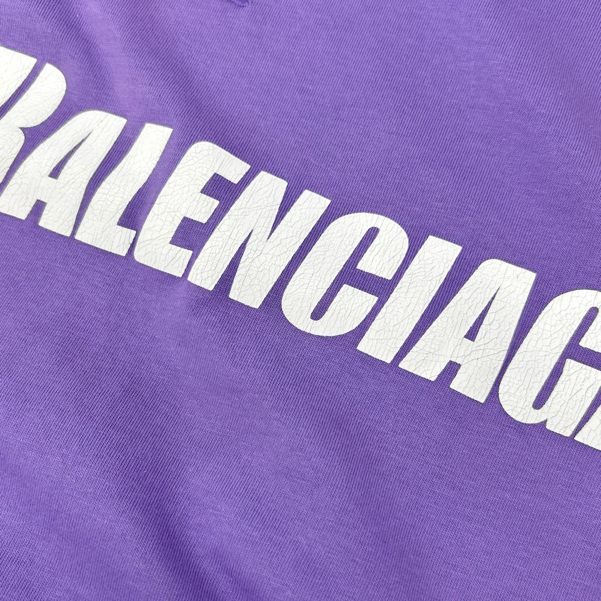 BALENCIAGA '21 Purple Distressed T-Shirt Size L
