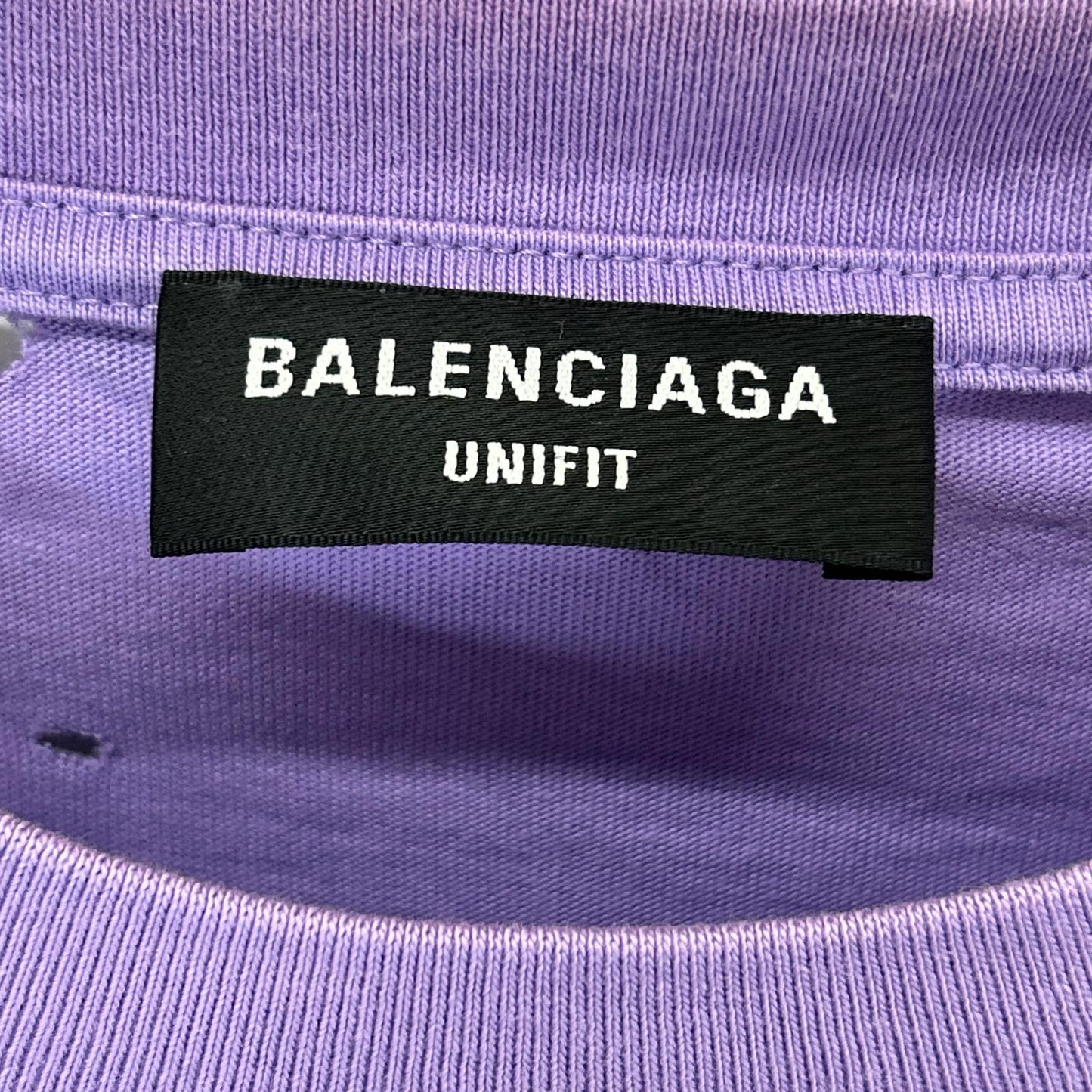 BALENCIAGA '21 Purple Distressed T-Shirt Size L