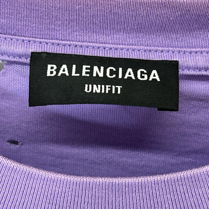 BALENCIAGA '21 Purple Distressed T-Shirt Size L