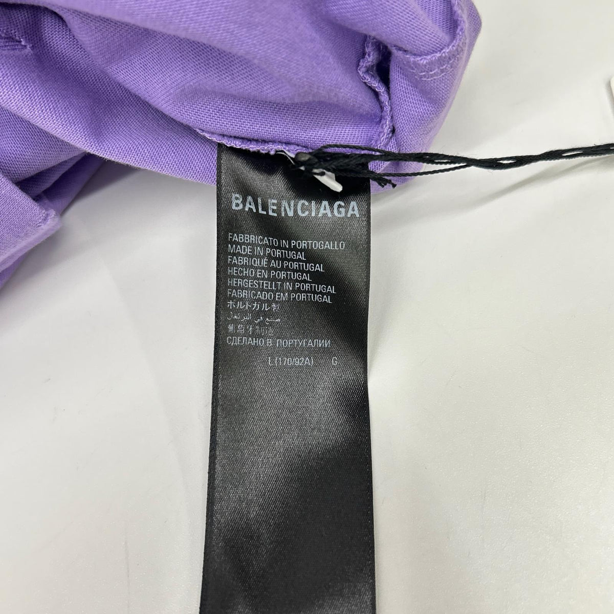 BALENCIAGA '21 Purple Distressed T-Shirt Size L