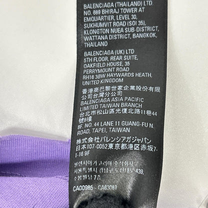 BALENCIAGA '21 Purple Distressed T-Shirt Size L