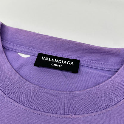 BALENCIAGA '21 Purple Distressed T-Shirt Size L