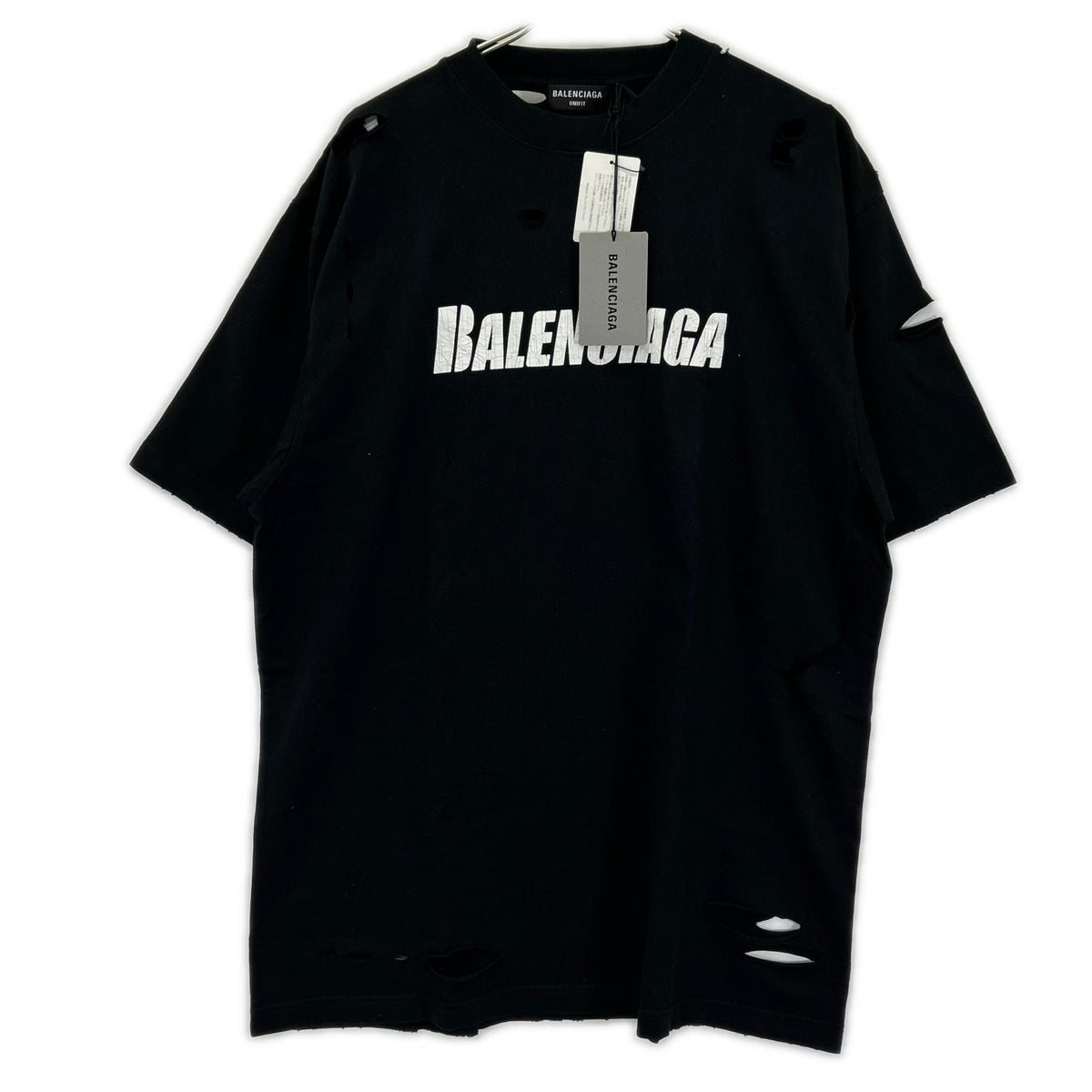 BALENCIAGA 21 Distressed T-Shirt Black Size XXS