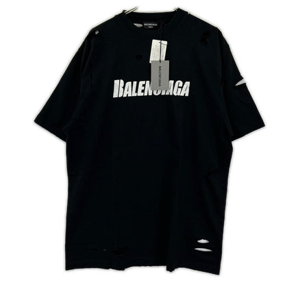 BALENCIAGA 21 Distressed T-Shirt Black Size XXS