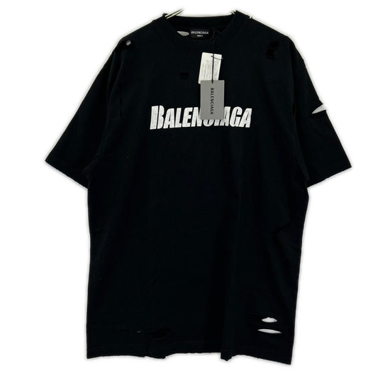 BALENCIAGA 21 Distressed T-Shirt Black Size XXS