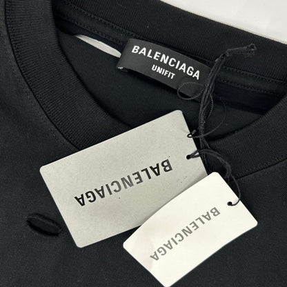 BALENCIAGA 21 Distressed T-Shirt Black Size XXS