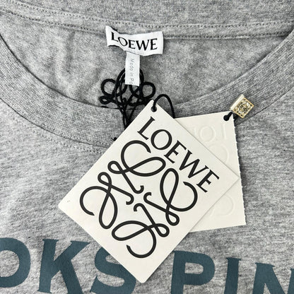 LOEWE Gray Graphic Print Logo Polyester T-Shirt Size M