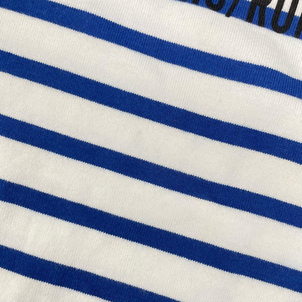 VALENTINO Striped Cotton Long Sleeve Shirt White/Blue Size S