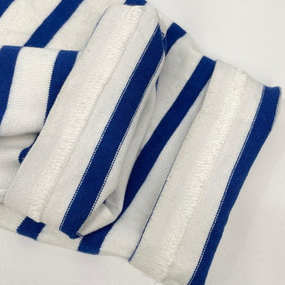 VALENTINO Striped Cotton Long Sleeve Shirt White/Blue Size S