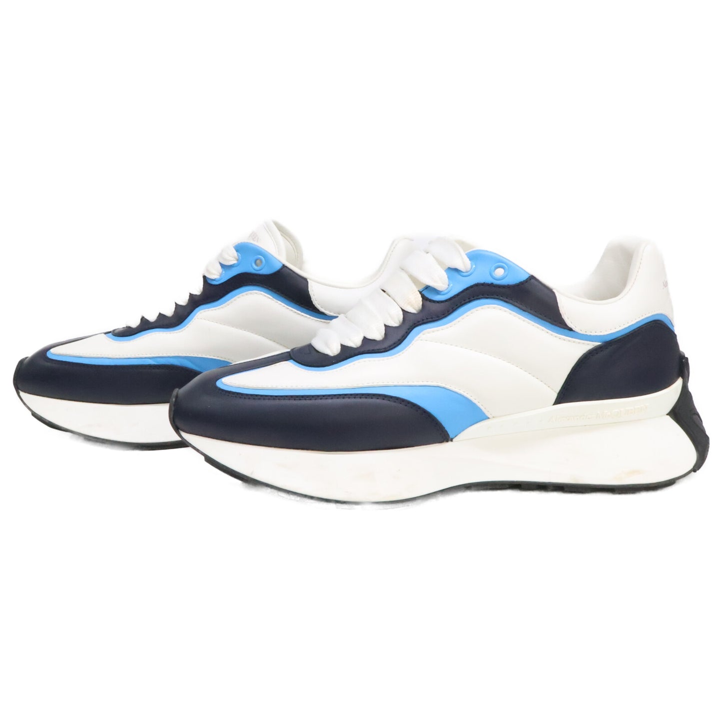 ALEXANDER McQUEEN Split White/Navy/Blue Sneakers Size EU 40