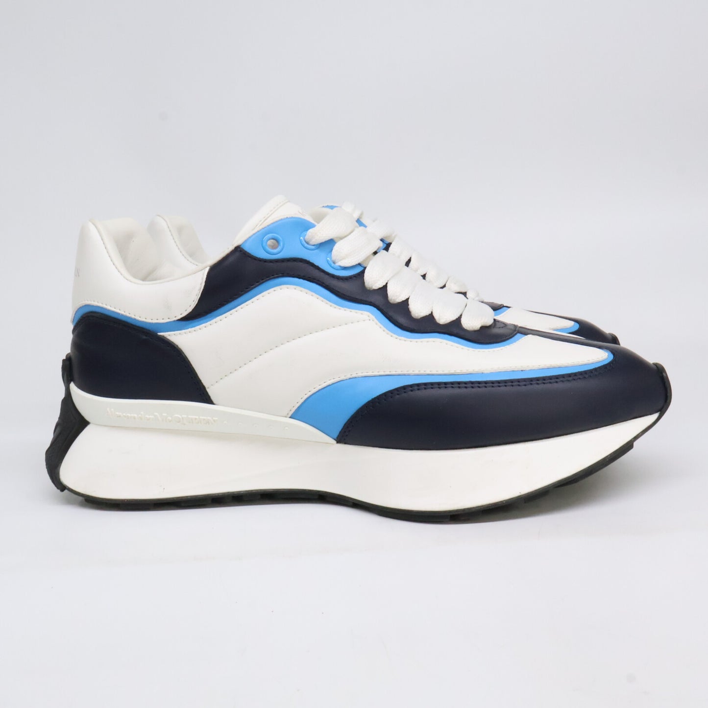 ALEXANDER McQUEEN Split White/Navy/Blue Sneakers Size EU 40