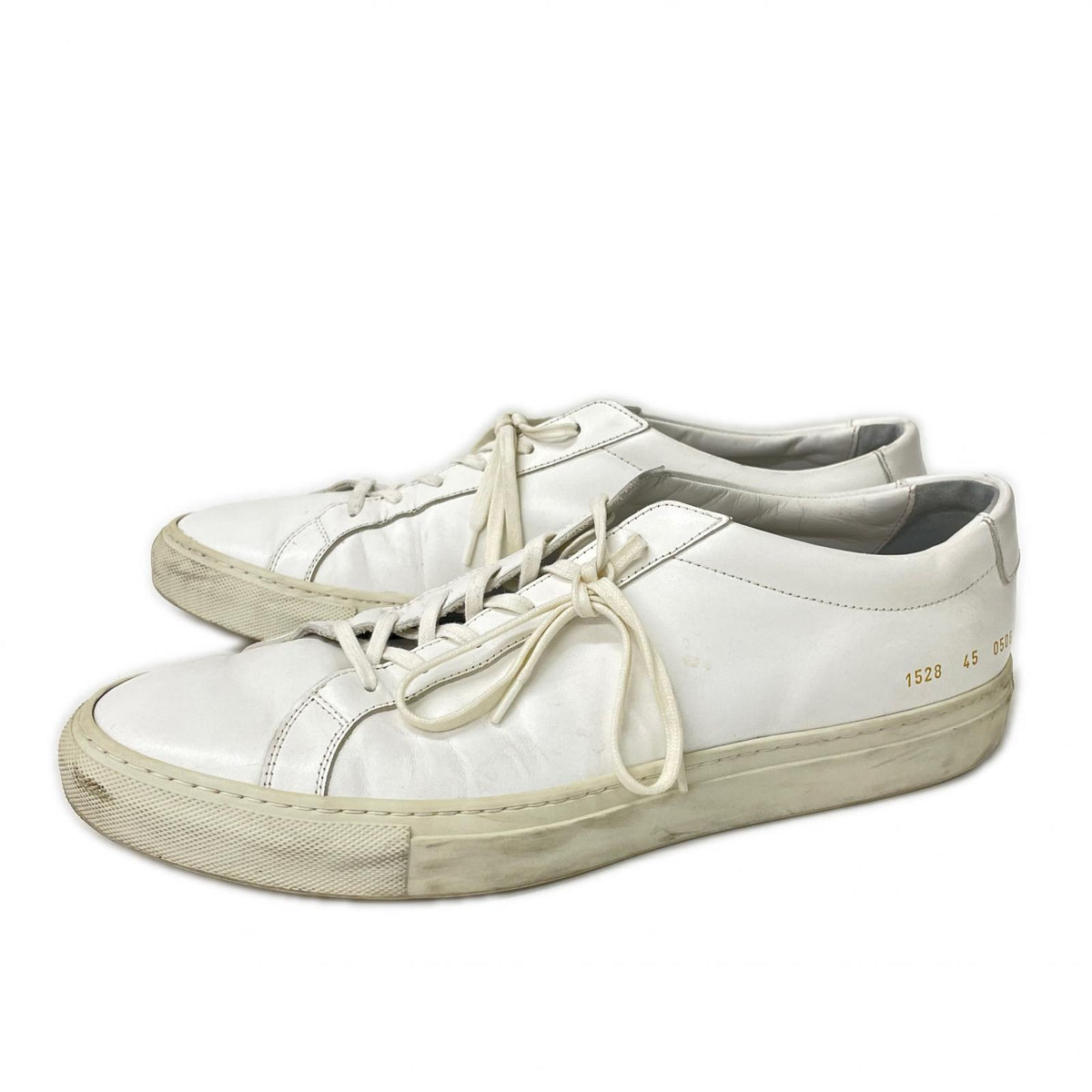 COMMON PROJECTS 1528 Achilles Low White Sneakers Size EU 45