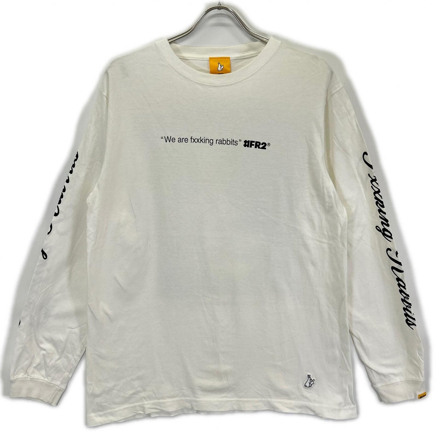 FR2 Lady with Ermine Print Cotton Long T-Shirt White Size M