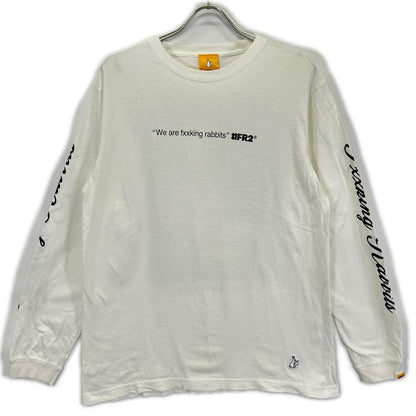 FR2 Lady with Ermine Print Cotton Long T-Shirt White Size M
