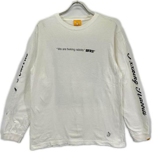 FR2 Lady with Ermine Print Cotton Long T-Shirt White Size M