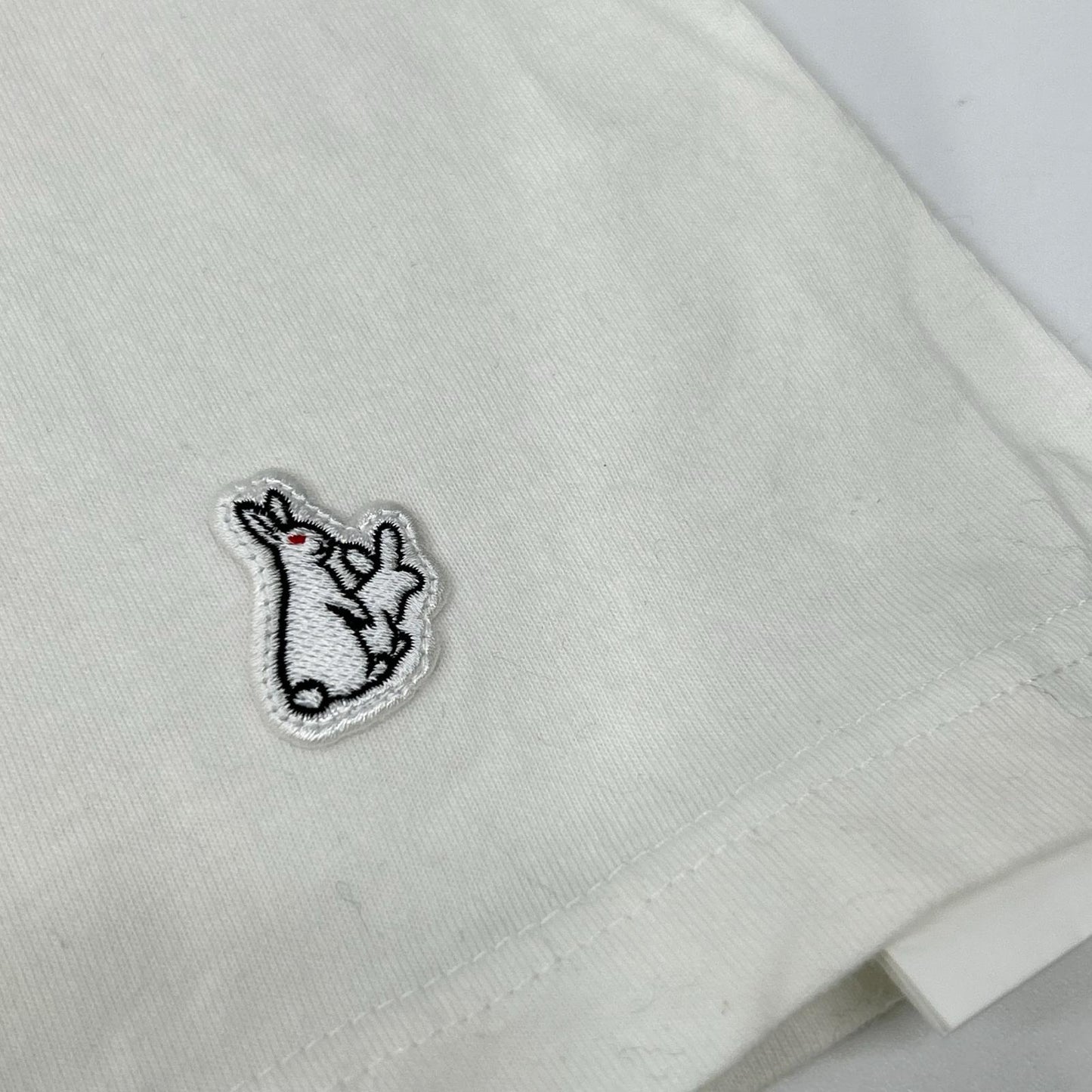 FR2 Lady with Ermine Print Cotton Long T-Shirt White Size M