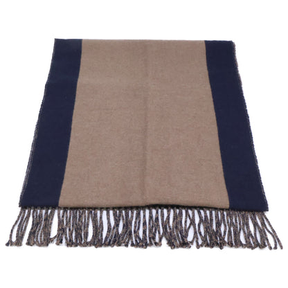HERMES H Passant Fringe Cashmere Scarf Brown