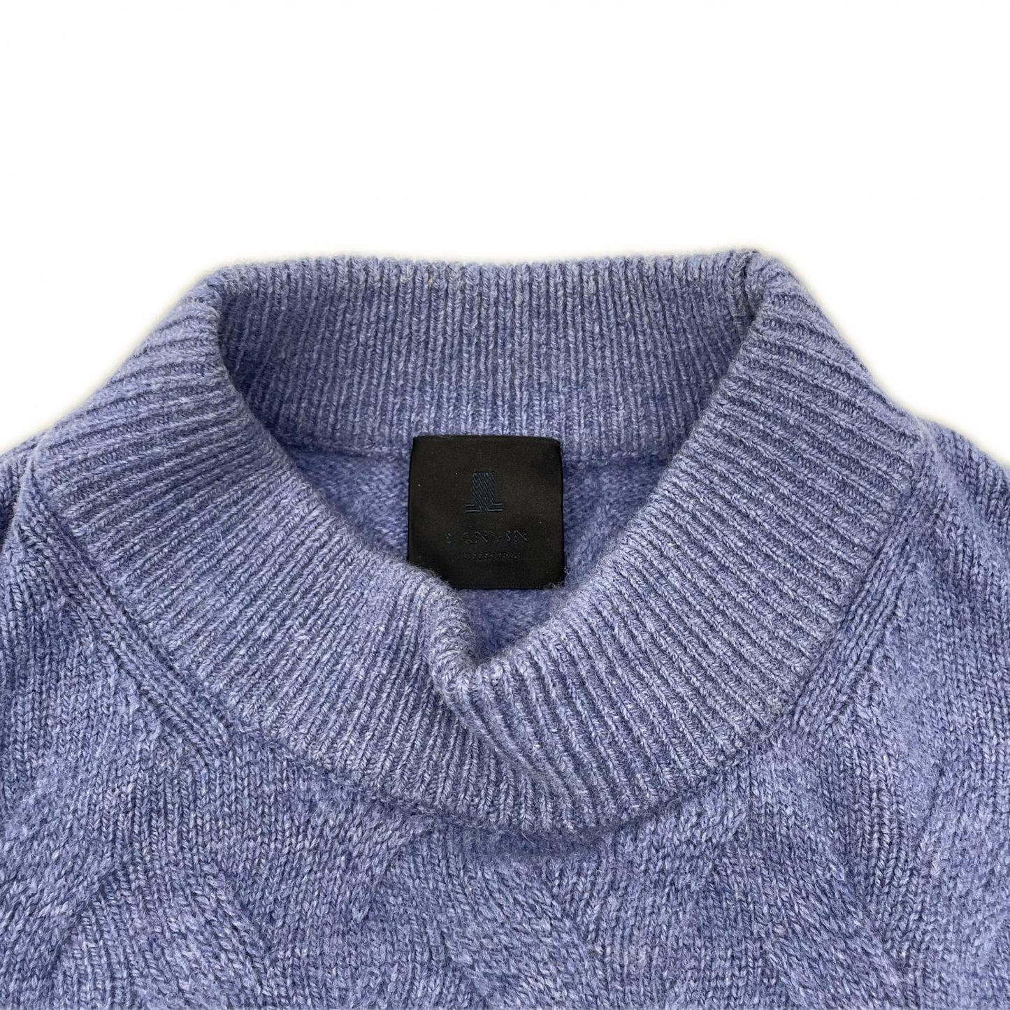 LANVIN 25AW SEMNOZ Wool Cashmere Mock Knit Purple Size 50