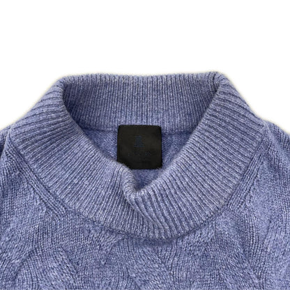 LANVIN 25AW SEMNOZ Wool Cashmere Mock Knit Purple Size 50