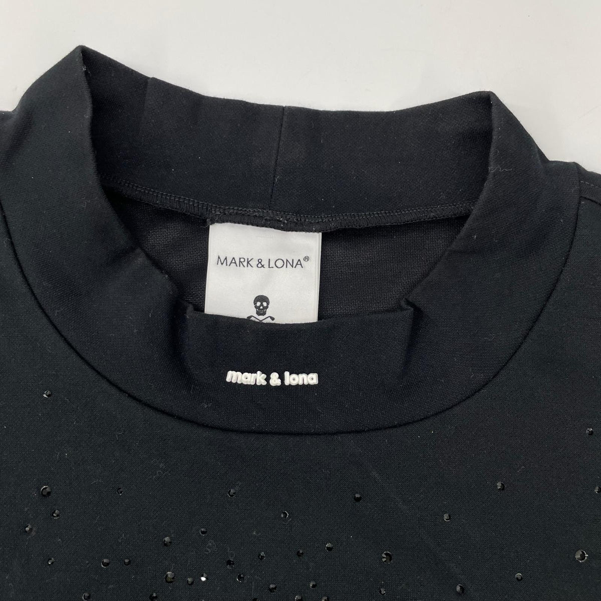 MARK&LONA '25 Ever Crystal Skull Mock T-Shirt Black Size 50