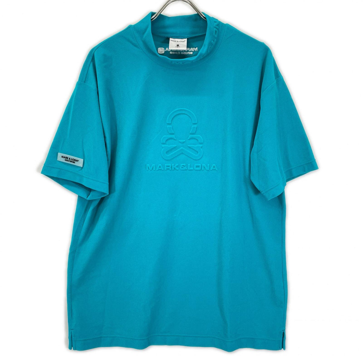 MARK&LONA Blue Ever ECONYL Mock Neck Tee Nylon Size 50